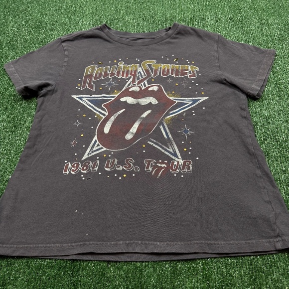 Rolling Stones x Lucky Brand Women's Size S Gray Crew Neck Short Sleeve Grunge - Picture 2 of 10